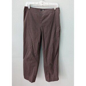 Talbots Classic Side Zip Brown Stretch Trouser Pockets Cropped Women's Size 6